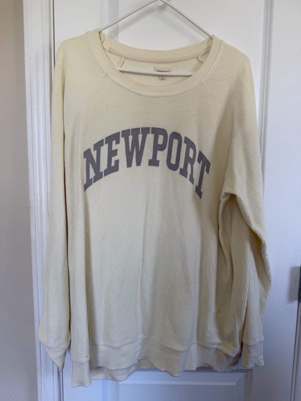 Thread & Supply Cream Waffle-Knit Newport Pullover